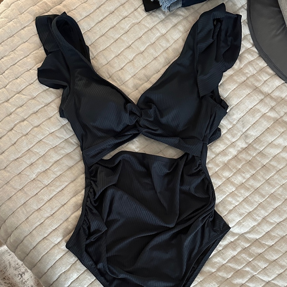Dark blue maternity swimsuit